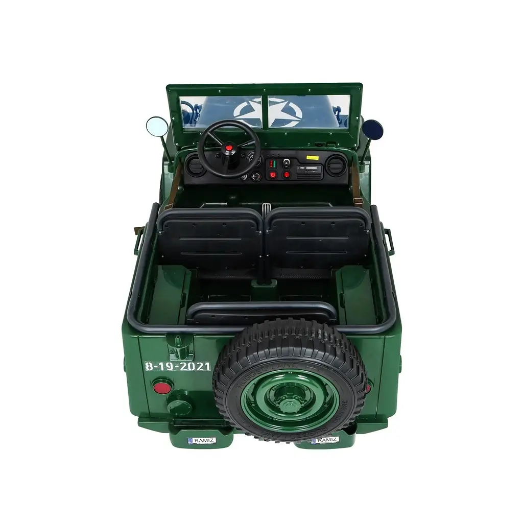 Електроавтомобіль військовий Ramiz Retro MP3 LED 12 В, бежевий (PA.JH-101.BEZ) - фото 18