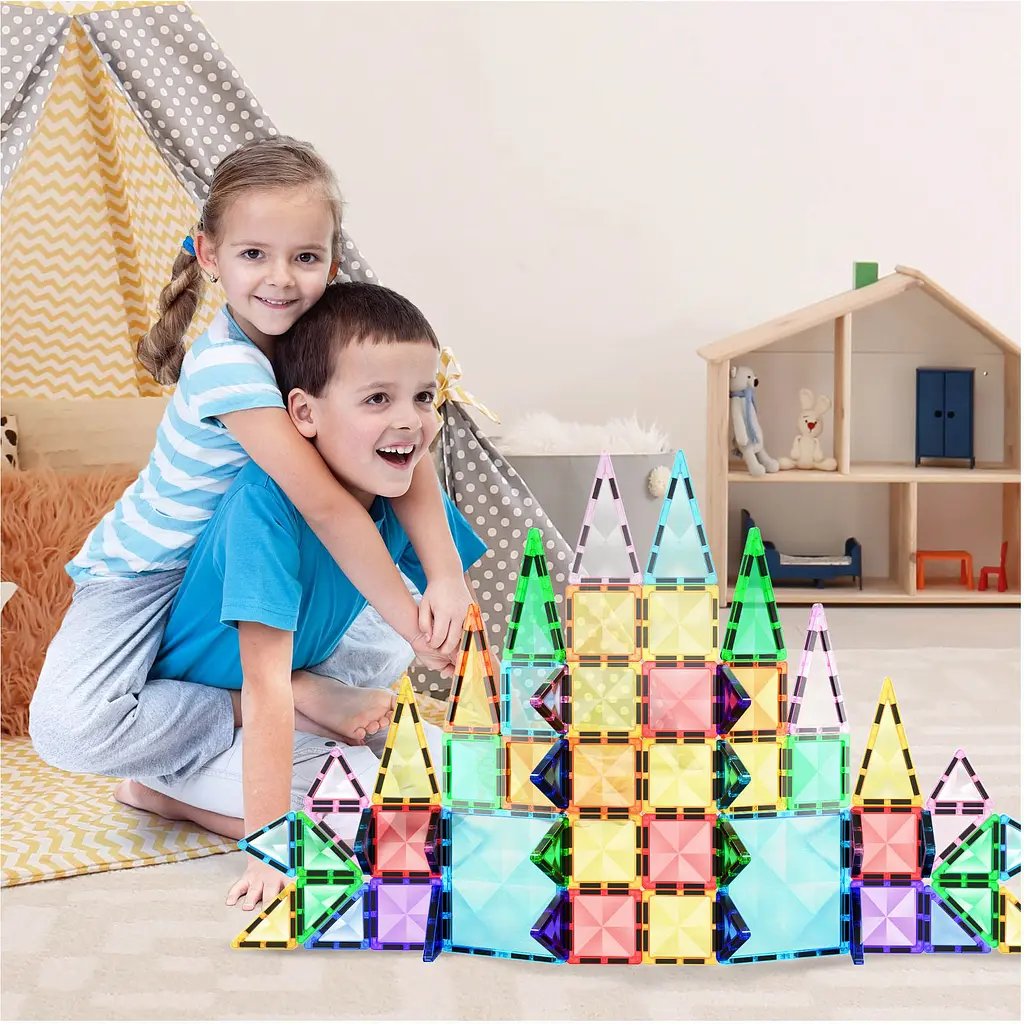 Конструктор магнитный Picasso Tiles Mini Diamond Series Set 60 деталей (PTM60) - фото 6