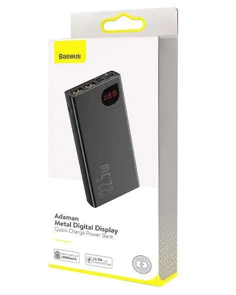 Акумулятор зовнішній Baseus Adaman Metal Digital Display Quick Charge 10000mAh 22.5W - фото 4
