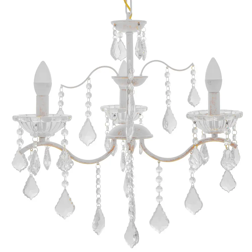 Люстра свеча Brille подвесная хрустальная E14 40W WH (BCL-682S/3) - фото 4