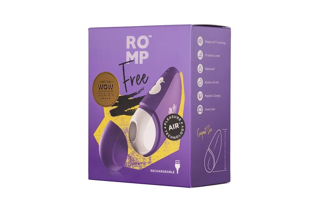 Вакуумний кліторальний стимулятор Romp Free, дорожній чохол, 10 рівнів інтенсивності - фото 9