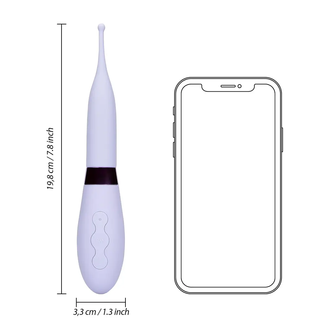 Вібратор Loveline Silicone Tip, 19.8 см (бузковий) - фото 3