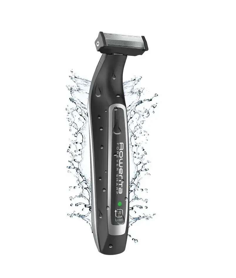 Rowenta Тример Forever Sharp, для бороди і вусів, мережа+акум., роторний мотор, насадок-3, сталь, чорний - фото 4