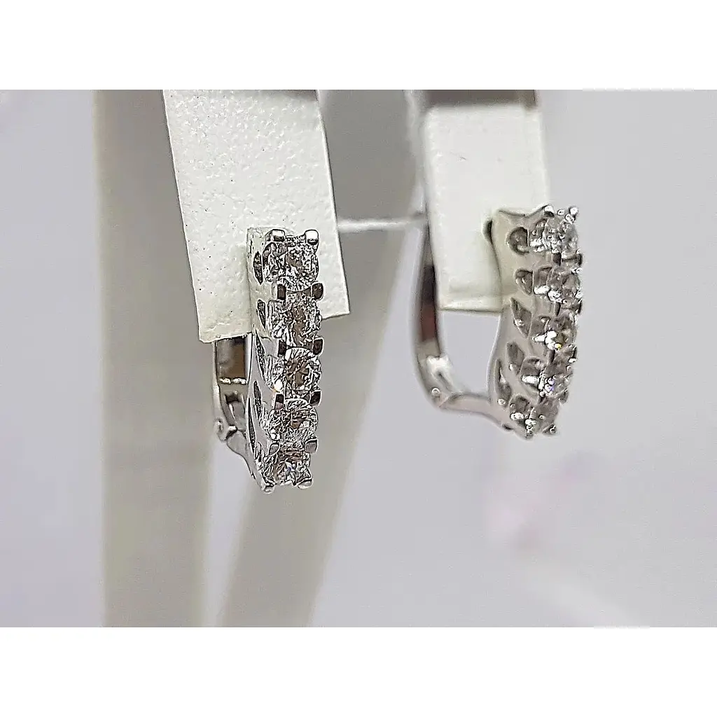 Срібні сережки Золотий квартал з фіанітами. 347730 - фото 2