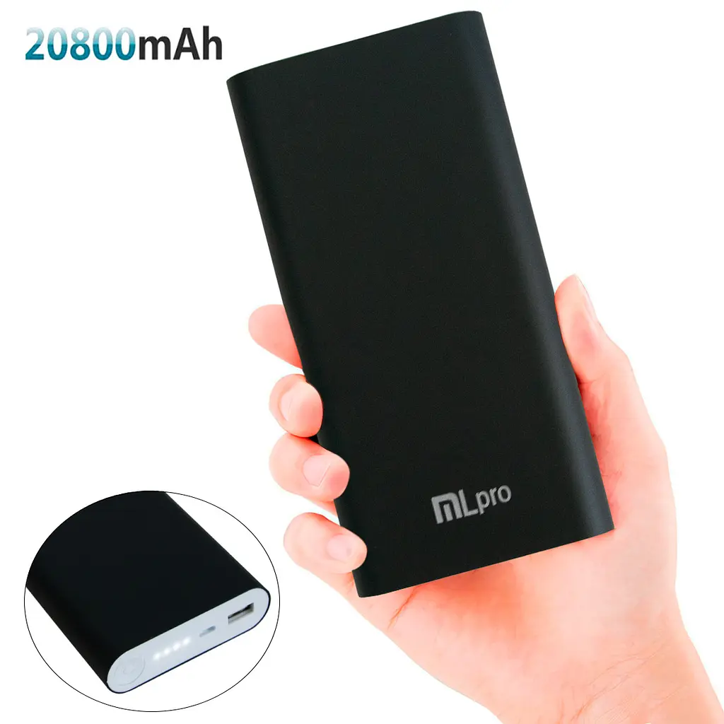 Арядка для телефону павер банк чорний 20800mAh MLpro 2642 зовнішній акумулятор - фото 2