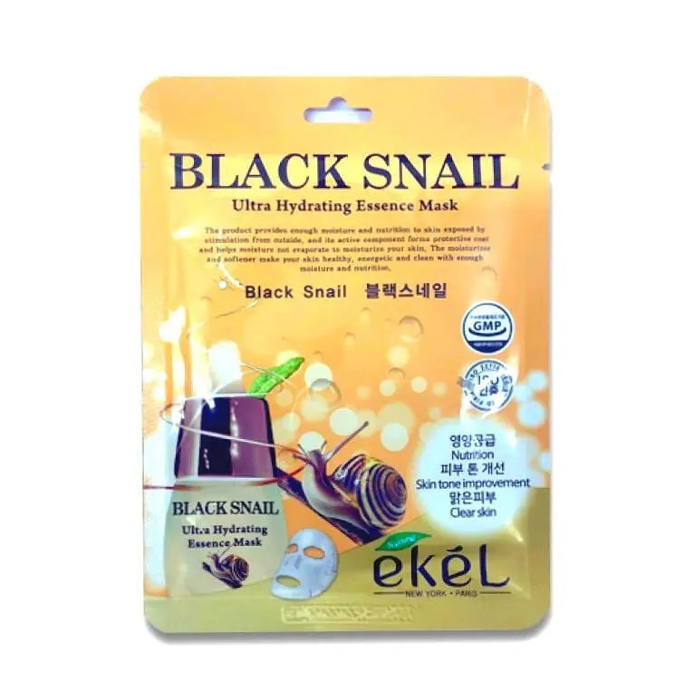 Тканинна маска Ekel Black Snail з екстрактом муцину чорного равлика