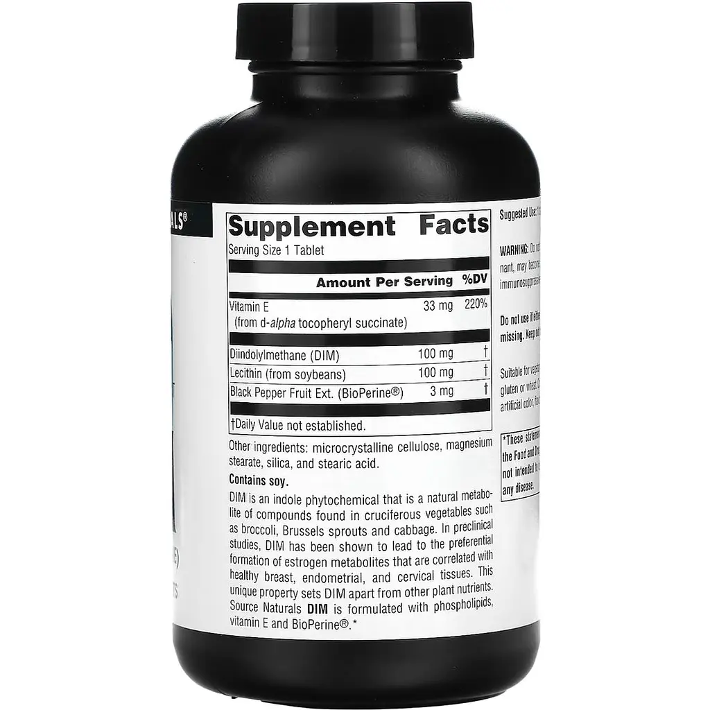 Дііндолілметан для жіночого здоров'я Source Naturals DIM 100 мг 180 таблеток (2023-10-2702) - фото 2