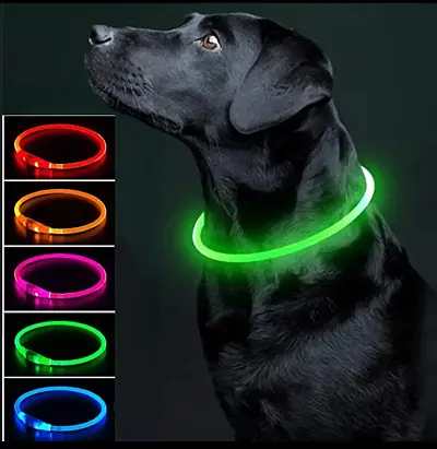 Нашийник з LED-підсвічуванням та USB-заряджанням 35 см зелений - фото 2