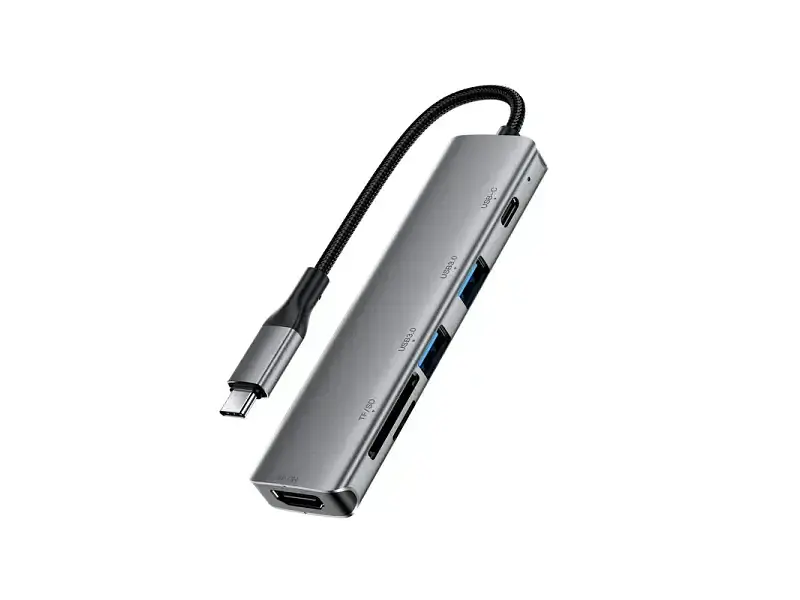 USB-хаб Acefast J18 6-in-1 HUB Metal Gray (6974316285939) - фото 4
