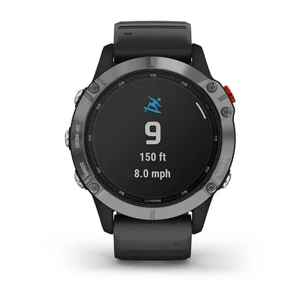 Смарт-годинник Garmin Fenix 6 Solar Silver with black band (010-02410-00) - фото 2