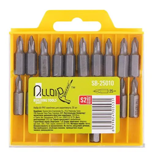 Набір магнітних біт для шуруповерта Alloid PH1 25 мм S2 20 шт (SB-25010) - фото 2