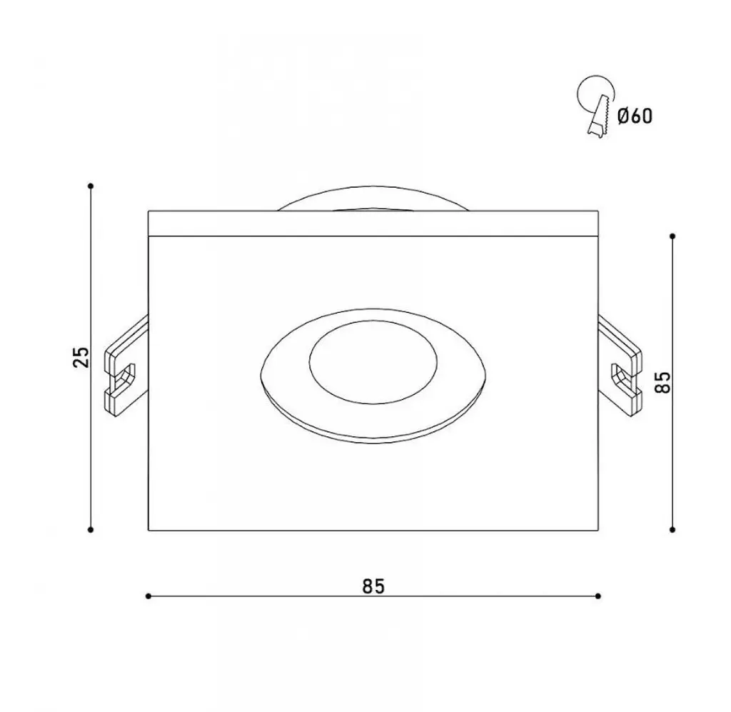 Світильник точковий врізний KLOODI KD-DESNA SQ85 IP65 BK - фото 2