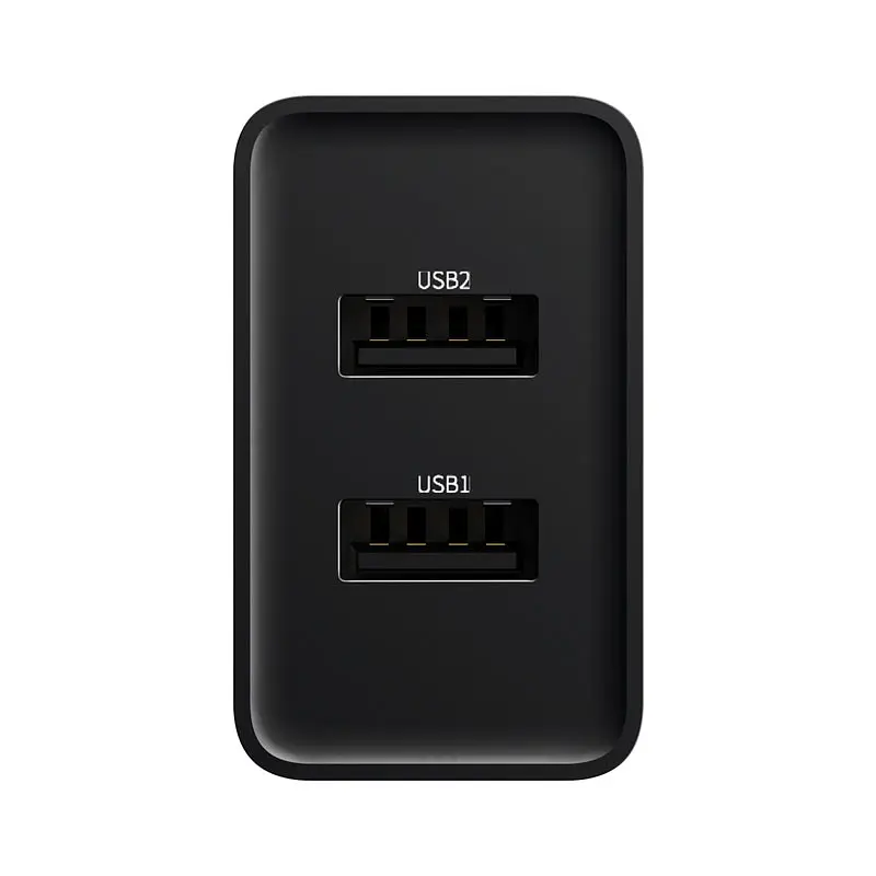 Адаптер мережевий BASEUS Speed Mini Dual U Charger 2 USB 10.5 W (CCFS-R01) чорний - фото 3