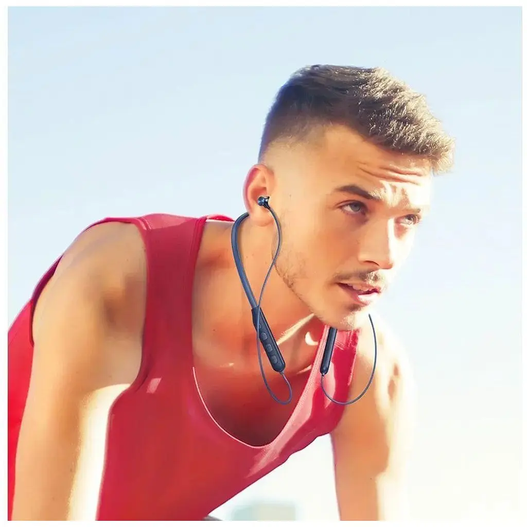 Беспроводные наушники Hoco ES64 с микрофоном Bluetooth 5.3 гарнитура спортивная синяя - фото 2