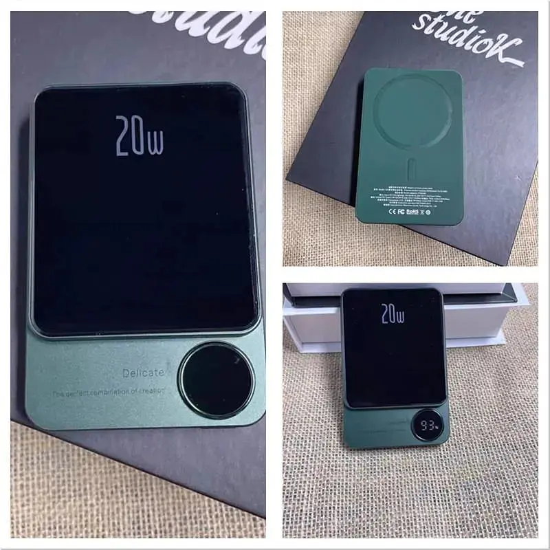 Повербанк MagSafe Power Bank Q9 беспроводной с беспроводной зарядкой для iPhone 10000 mAh 20W Green - фото 6