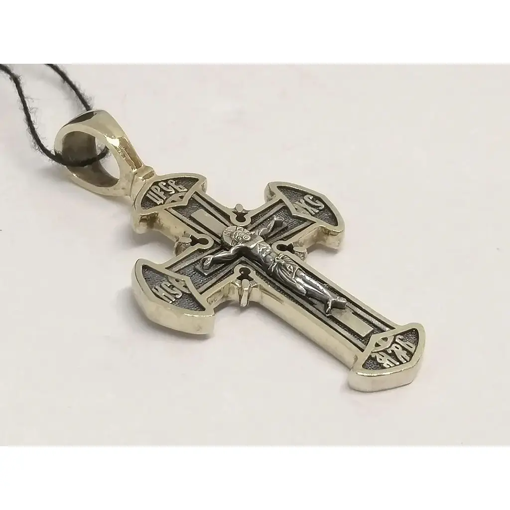 Золотий хрестик Харківська ювелірна фабрика. Розп'яття Христа. 11485-ЧБЕЛ - фото 2