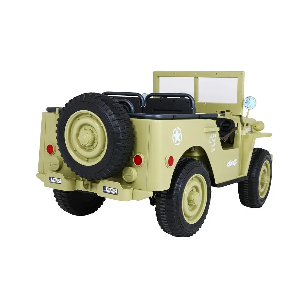 Электроавтомобиль военный Ramiz Retro Strong MP3 LED 24 В, зеленый (PA.JH-101.24V.ZIE) - фото 4