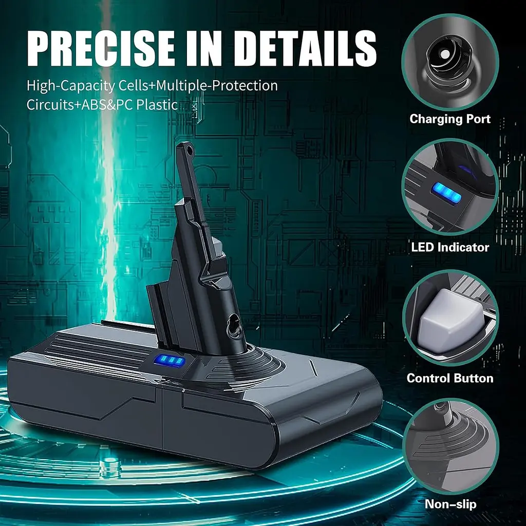 Посилений акумулятор EGR 7000 мА·год для Dyson V8 із комплектом фільтрів - фото 3