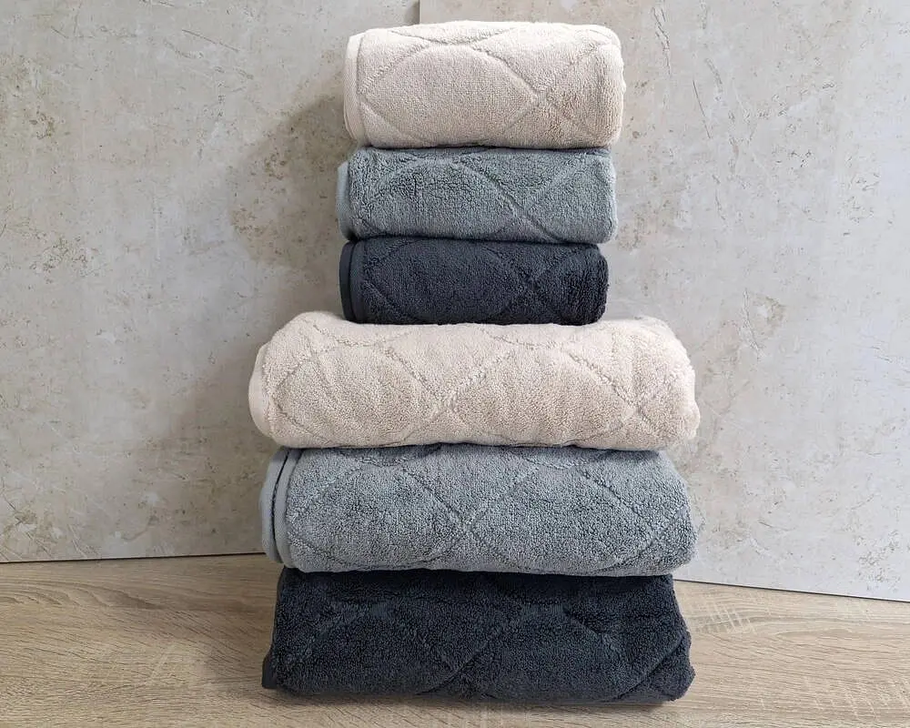 Набір турецьких махрових рушників Cestepe MicroCotton Premium 3 штуки 50x90 + 3 штуки 70х140 Voli 2 щільність 600 г/м2 - фото 3