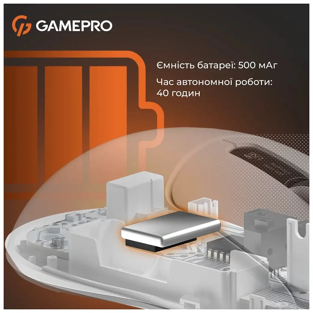 Мишка GamePro Genesis Ranker Wireless/Bluetooth/USB White (GM012W) - фото 4