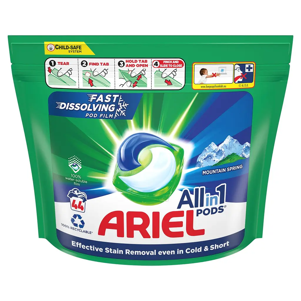 Капсули для прання Ariel Pods All-in-1 Гірське джерело 44 шт. - фото 2