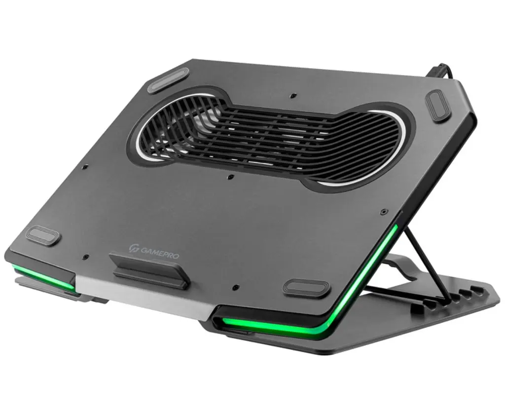 Охолоджувальна підставка для ноутбука GamePro GPCP-1540 RGB 2xUSB 3xfans до 17 дюймів - фото 3