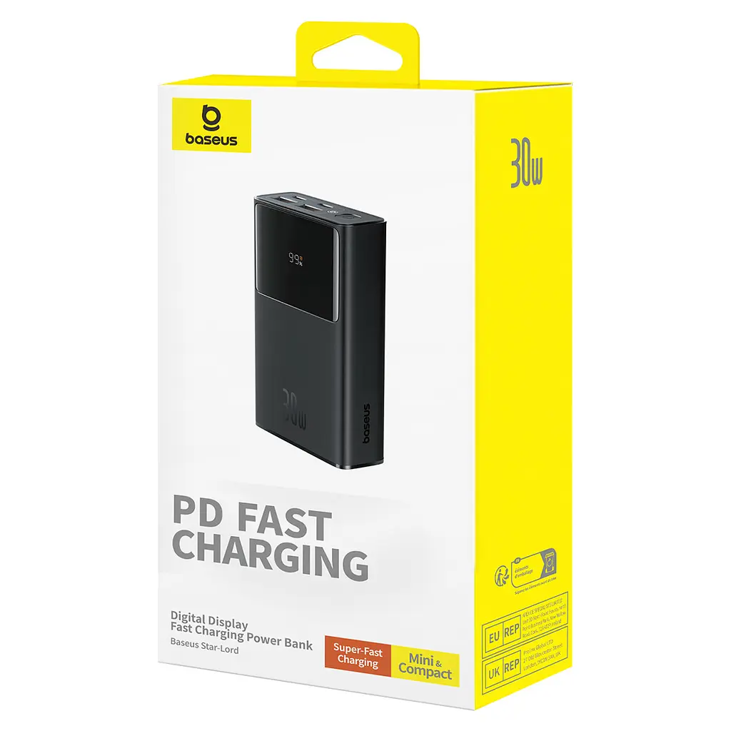 Акумулятор портативний Baseus Star-Lord Digital Display 10000 mAh 30W додаткова батарея з дисплеєм - фото 5