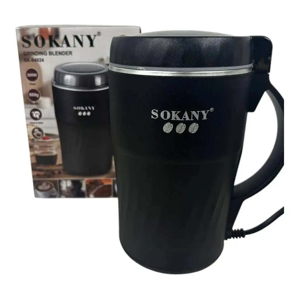 Электрическая кофемолка ​​​​​​​Sokany SK-04024 для дома  300Вт роторный измельчитель кофейных зерен Черный - фото 3