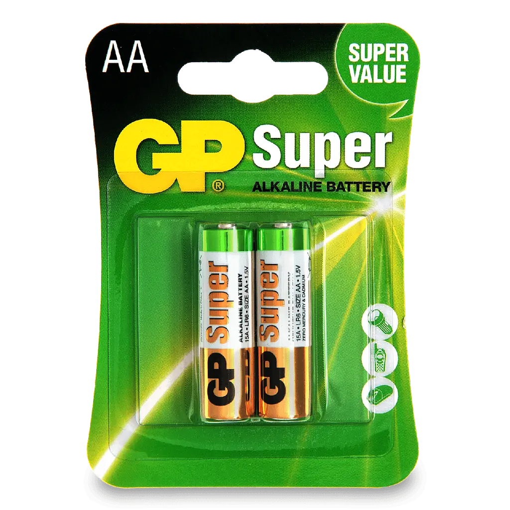 Батарейка GP 24A-S2 R06 AA 2 щелочной набор 2 штуки (блистер) - фото 2