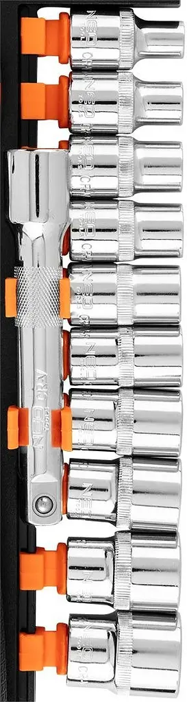 Neo Tools Набір торцевих головок, 12шт, 1/2", тріскачка 90 зубців, CrV - фото 2