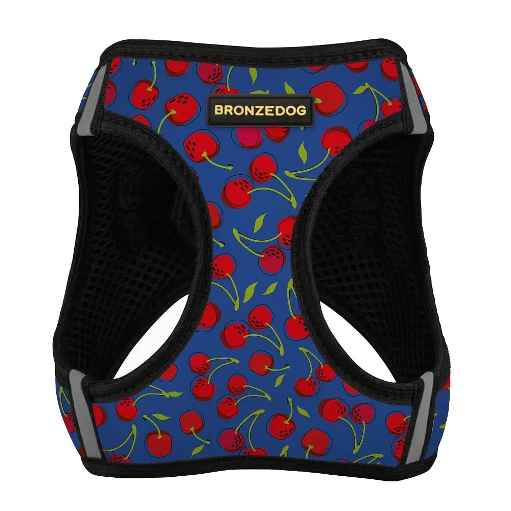 Шлея для собак Bronzedog Sport Vest Вишни M 24х18х3 см синяя - фото 2