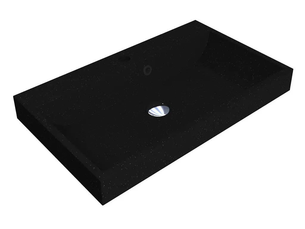 Умивальник Miraggio Varna 700 mirastone black Чорний матовий 0000450 - фото 2