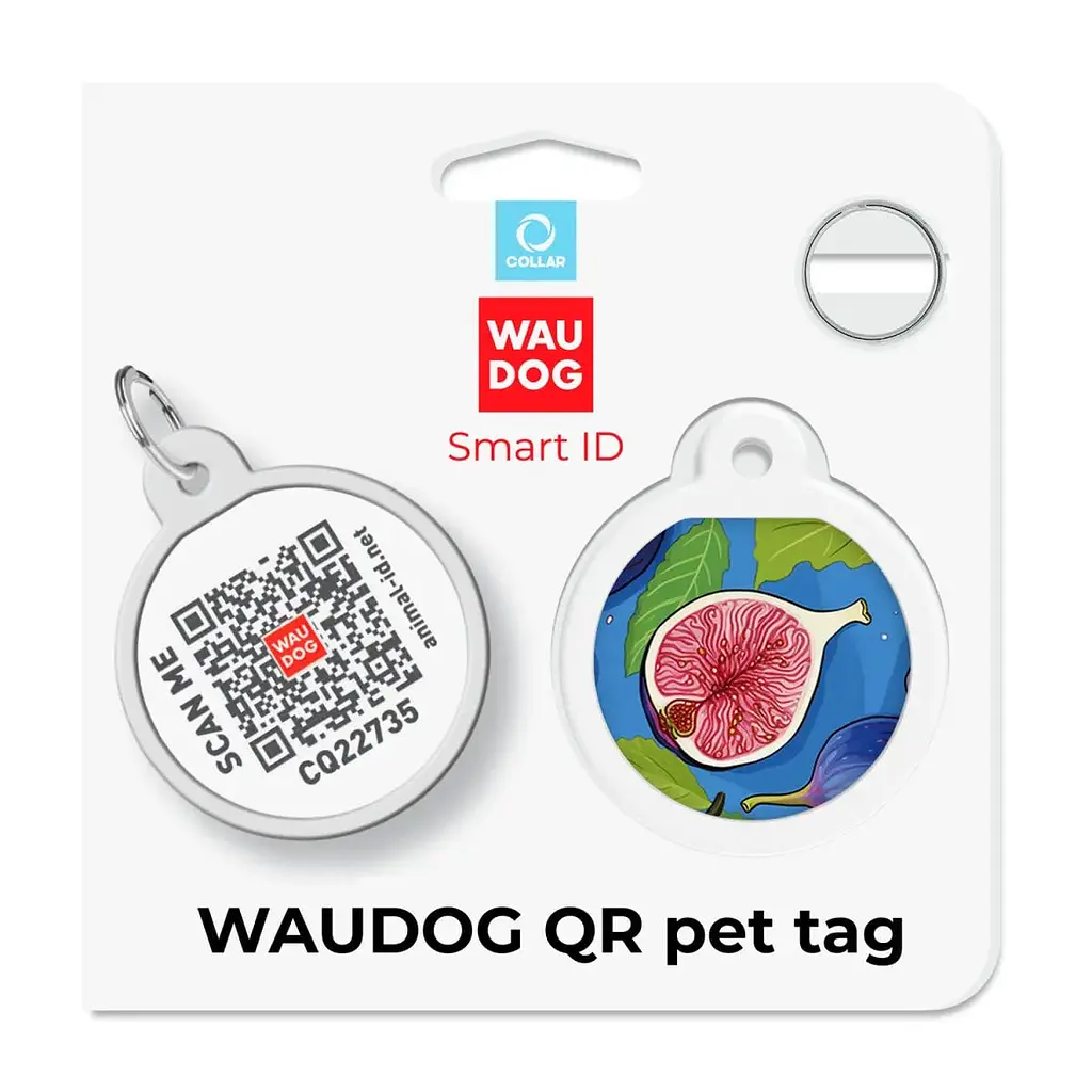 Адресник для собак і котів Waudog Smart ID з QR паспортом Інжир коло 30 мм - фото 6