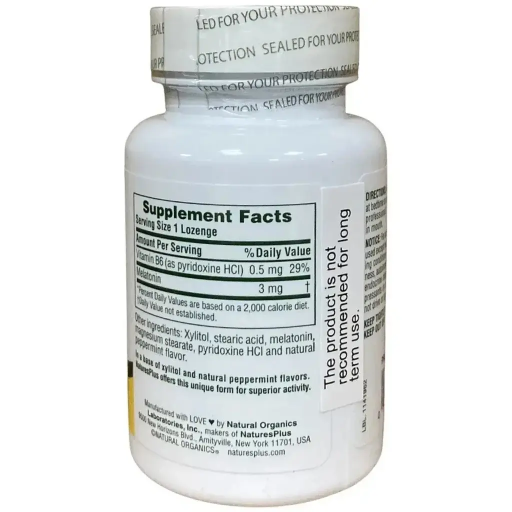 Мелатонін NaturesPlus Melatonin Sublingual 3 мг + вітамін B6 60 таблеток - фото 2