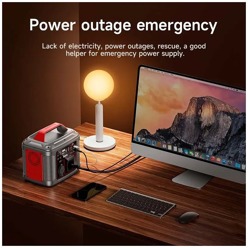 Портативная электростанция Hoco DB28, 80000 mAh, 300W, 3USB, Type-C, AC, PD, QC, black - фото 12