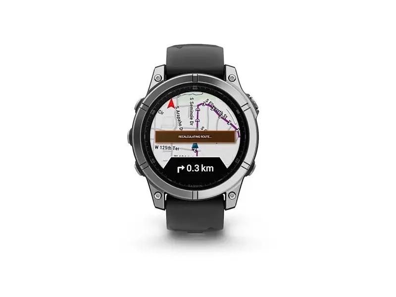 Смарт-годинник Garmin Fenix E 47mm AMOLED Stainless Steel with Black Silicone Band (010-03025-02/00) - фото 2