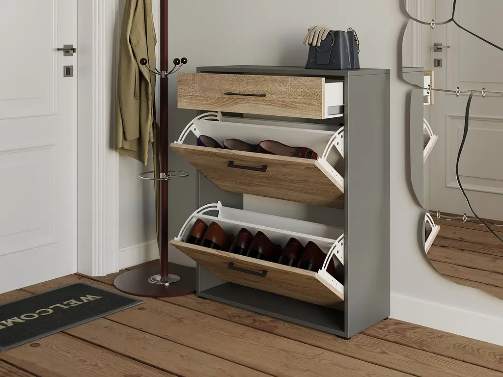 Полиця для взуття Flamecame на 3 шухляди з ДСП FT-7 - фото 8