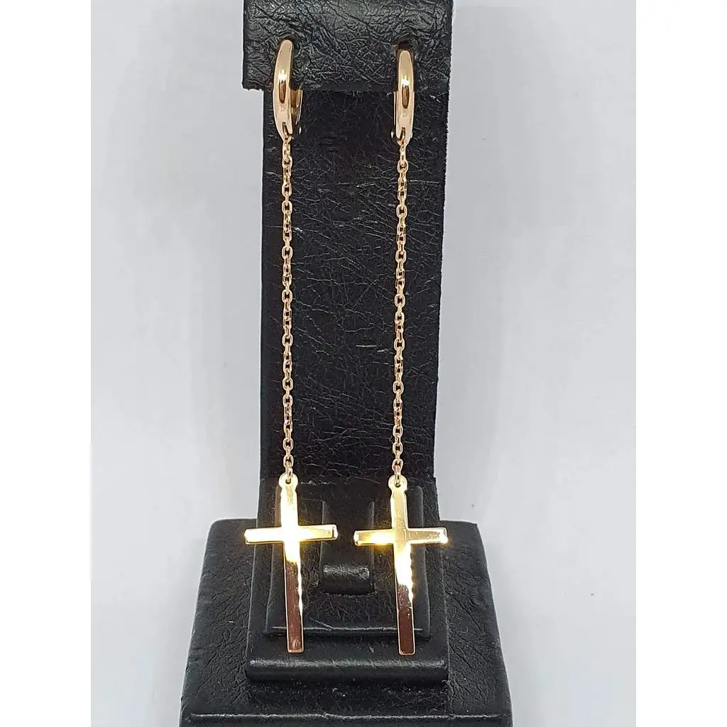 Золоті сережки Tango Хрестики. 470614 - фото 3