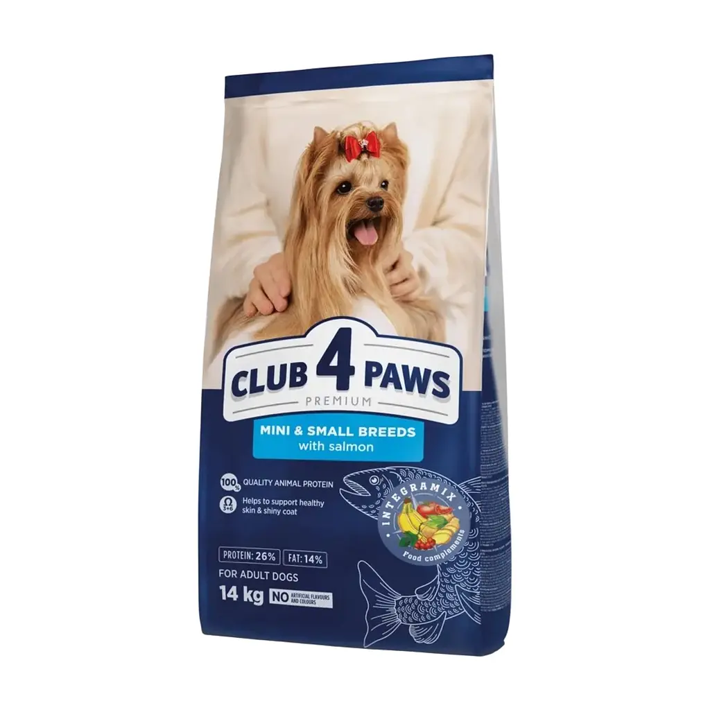 Сухий корм для собак Club 4 Paws Premium для малих та мініатюрних порід з лососем 14 кг (4820269145740)