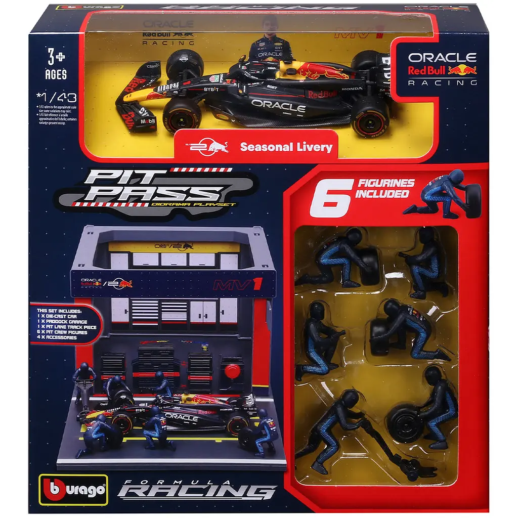 Игровой набор Bburago Pit Pass Oracle Red Bull Racing RB20 1:43 (18-38453 (#1)) - фото 4