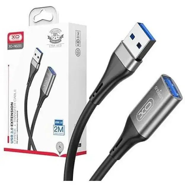 Кабель XO NB220 USB A - USB A 3.0 2 м чорний - фото 4