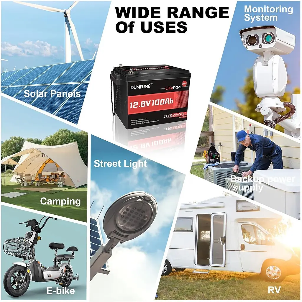 Аккумулятор Dumfume LiFePO4 12V (12.8V/100Ah/1280Wh) (Dum-12,8V/100Ah-MINI MAX) [164636] - фото 7