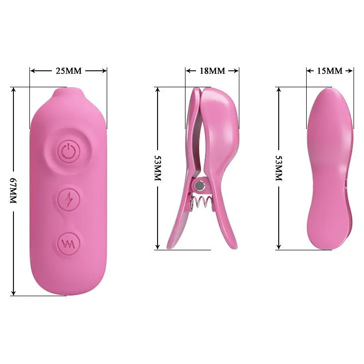 Затискачі для сосків Pretty Love Nipple Clips Romantic Wawe II рожевий - фото 5