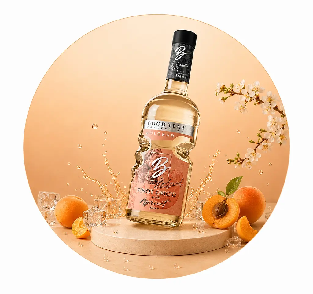 Винний напій Bolgrad Good Year напівсолодкий білий Pinot Grigio with Apricot juice 10% 0.75 л - фото 7