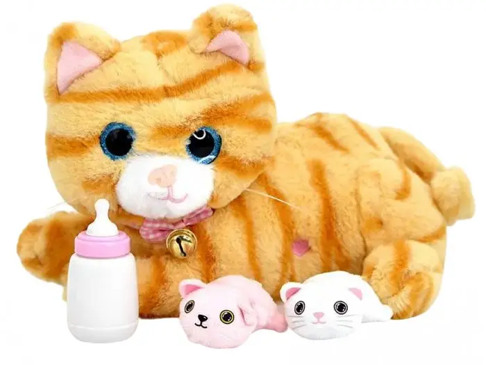 Інтерактивна іграшка Кішка з кошенятами, WToys (руда) - фото 2
