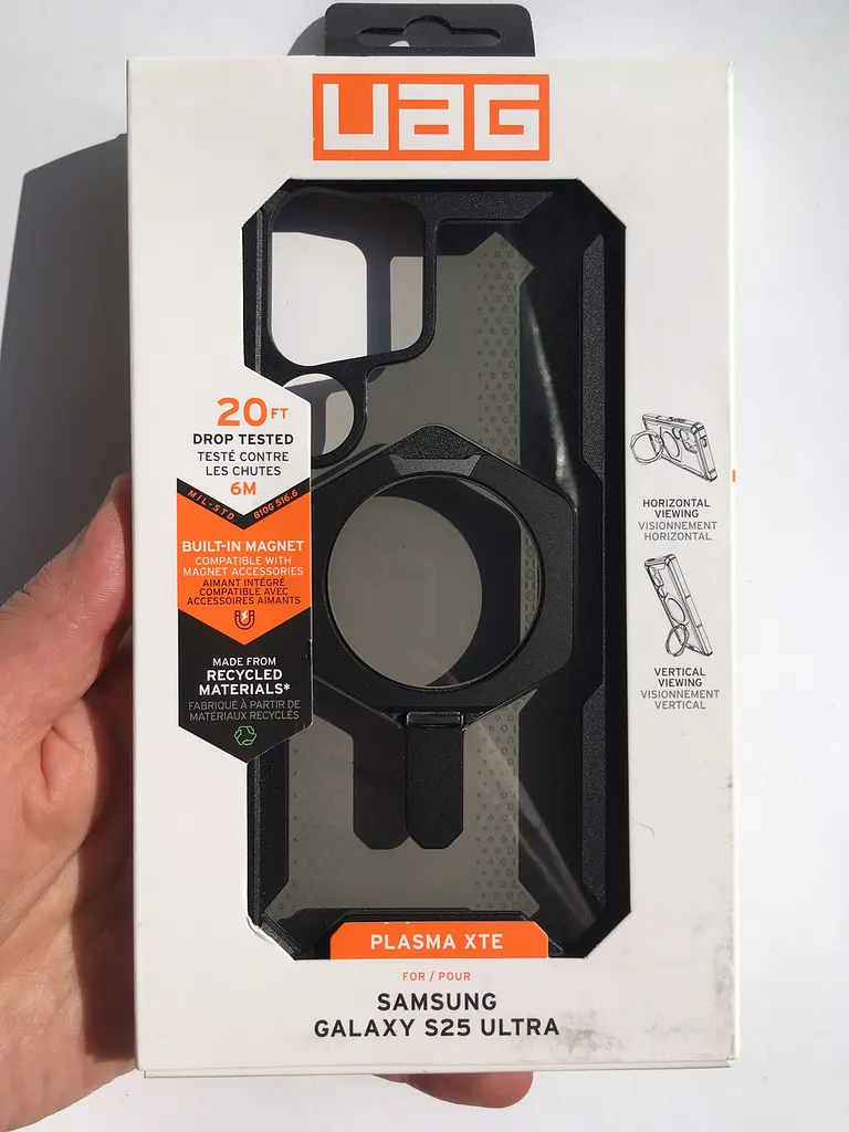 Оригінальний протиударний чохол для Samsung Galaxy S25 Ultra UAG Plasma XTE MagSafe Black 214467114097 (S938) з підставкою - фото 2