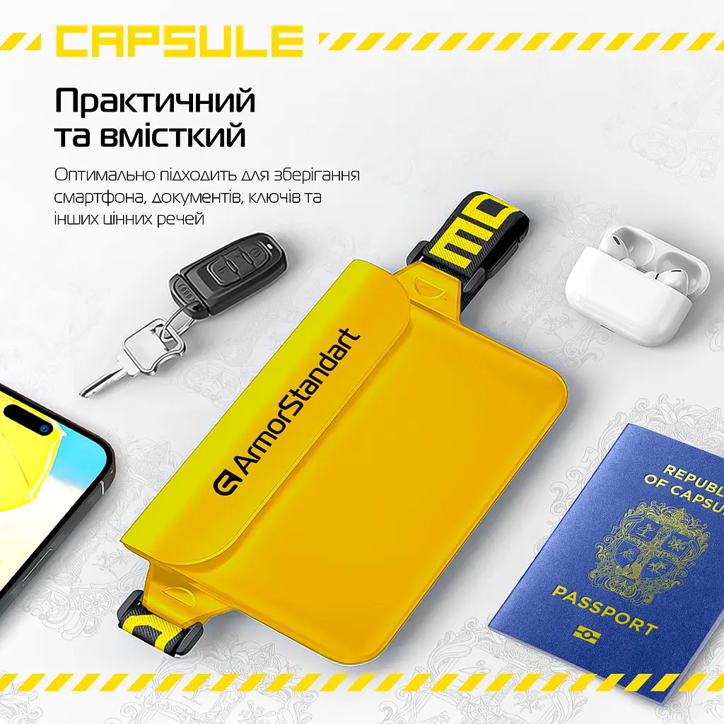 Водонепроникна сумка чохол для телефону та документів, універсальний, IPX8 занурення до 30м, захист від води, захисний кейс від піску та пилу, для підводної зйомки, плавання, дайвінгу, пляжу та подорожей ArmorStandart (ARM84418) - фото 7
