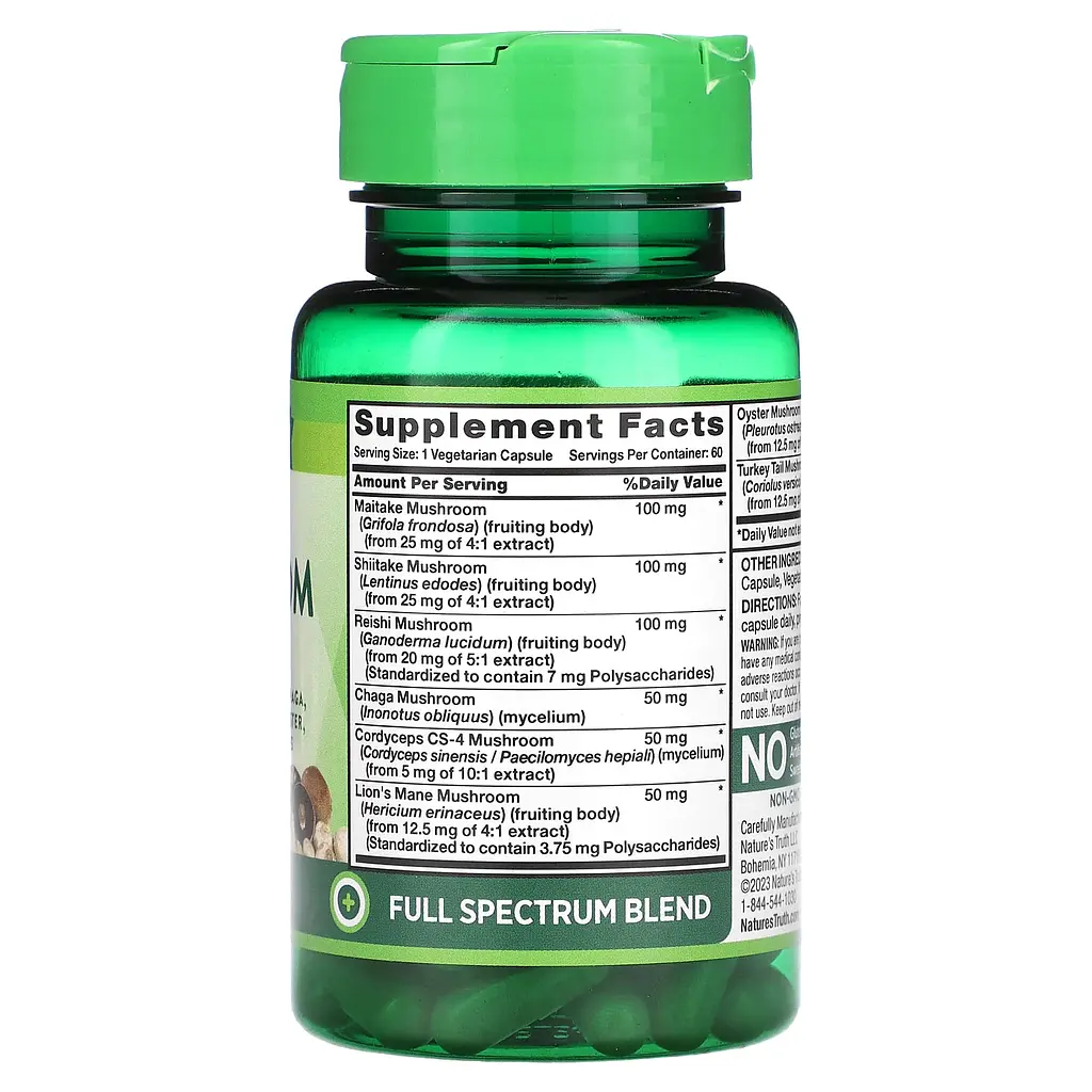 Грибний комплекс Nature's Truth Super 8 Mushroom Complex 60 вегетаріанських капсул - фото 2