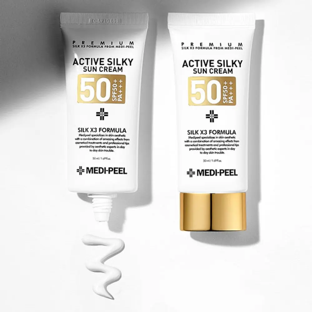 Сонцезахисний крем для обличчя Active Silky Sun Cream (SPF50+ / PA+++) Medi-Peel 50 мл - фото 3