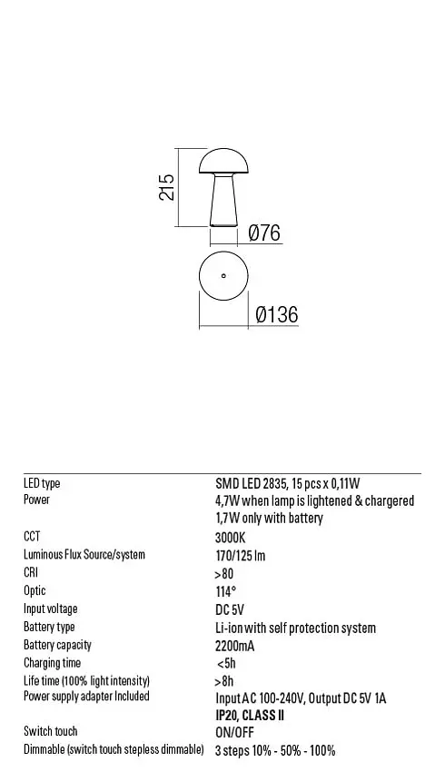 Світильник настілький вуличний KIRA VE LED 4.7W IP 44 MWH 3000K(5.1.2) Redo 90438 - фото 3